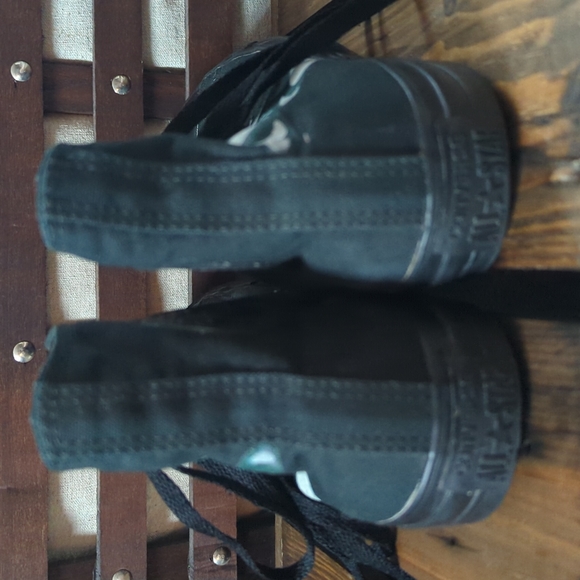 Custom OOAK Converse Monochrome Black Hi Tops Sneakers Shoes 7.5 Men 9.5 Women - Picture 9 of 10